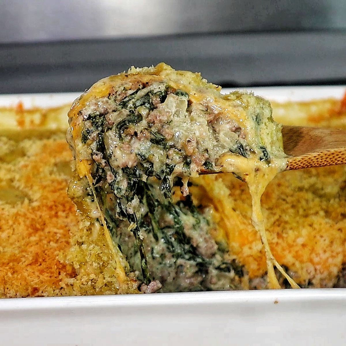 Ground Beef and Spinach Casserole