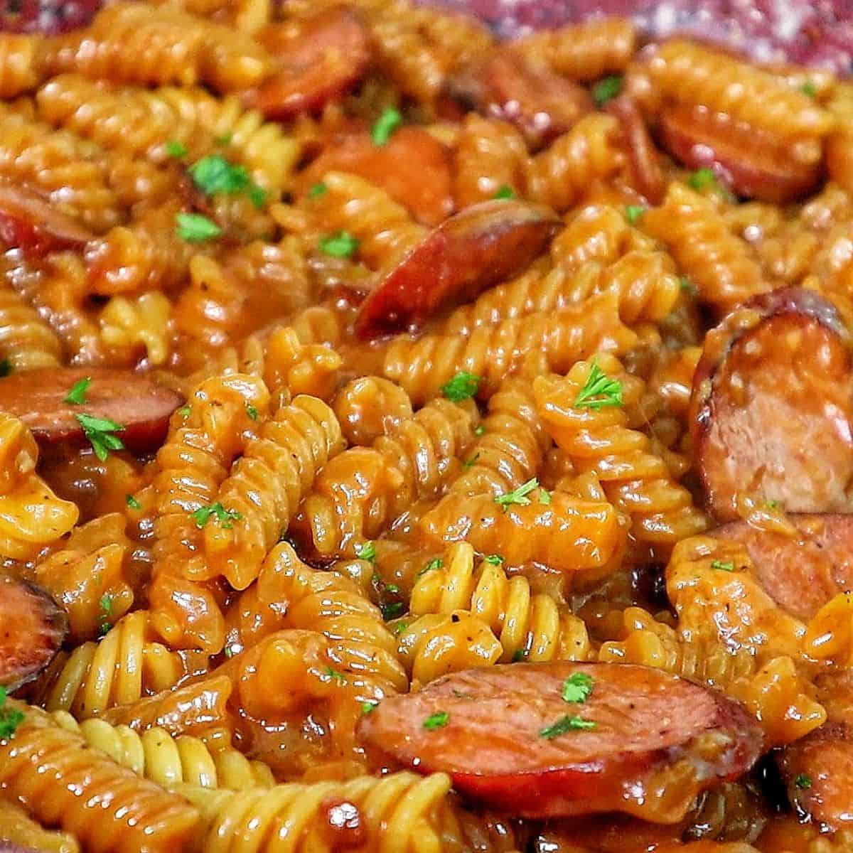 Honey BBQ Sausage Pasta