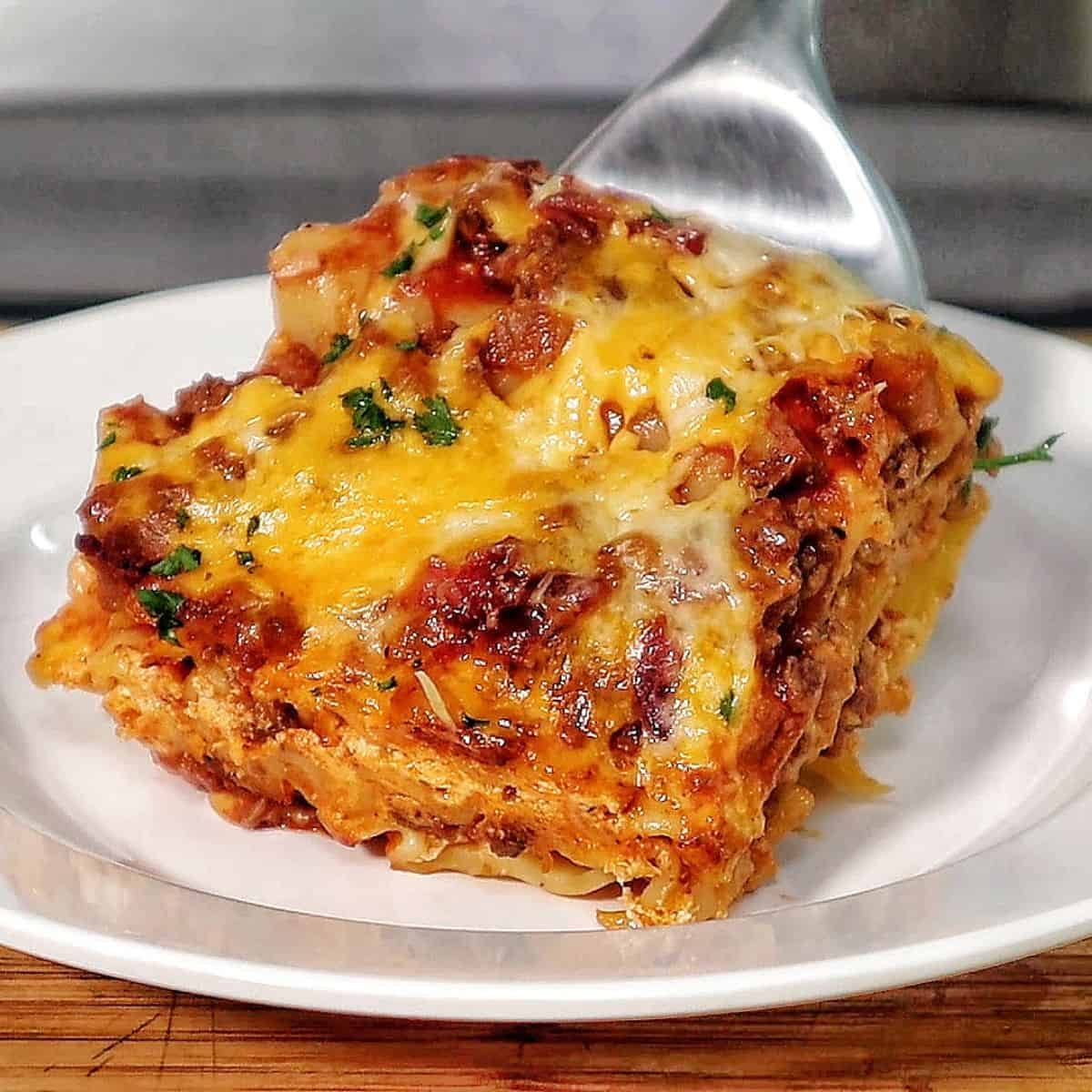Parmesan Garlic Bacon Cheeseburger Lasagna