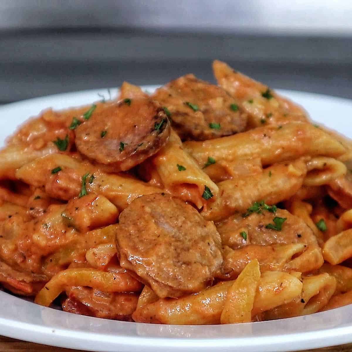 Sweet Peppers and Sausage Pasta