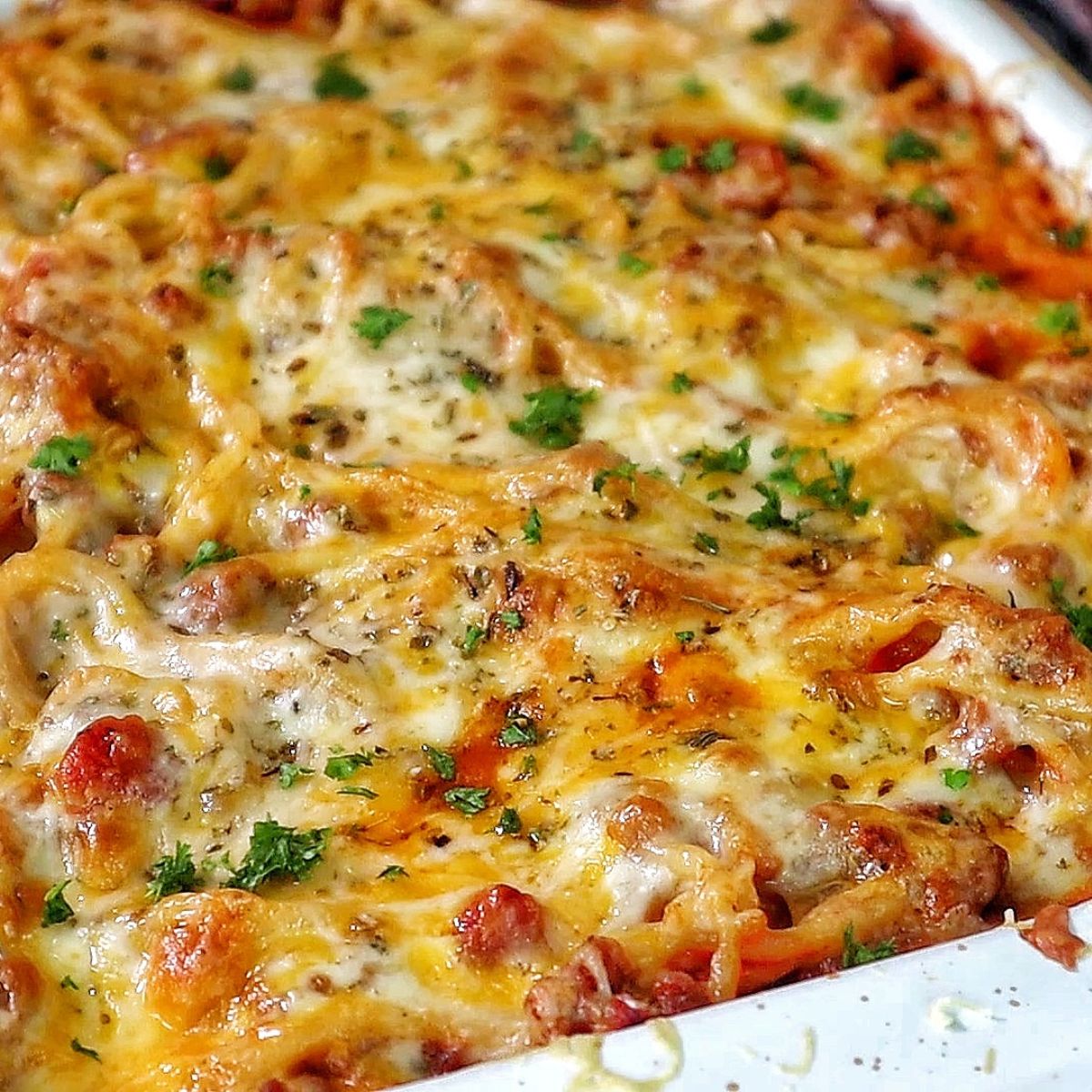 Cheesy Baked Spaghetti