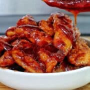 Crispy fried chicken tenders coated in a honey chipotle.