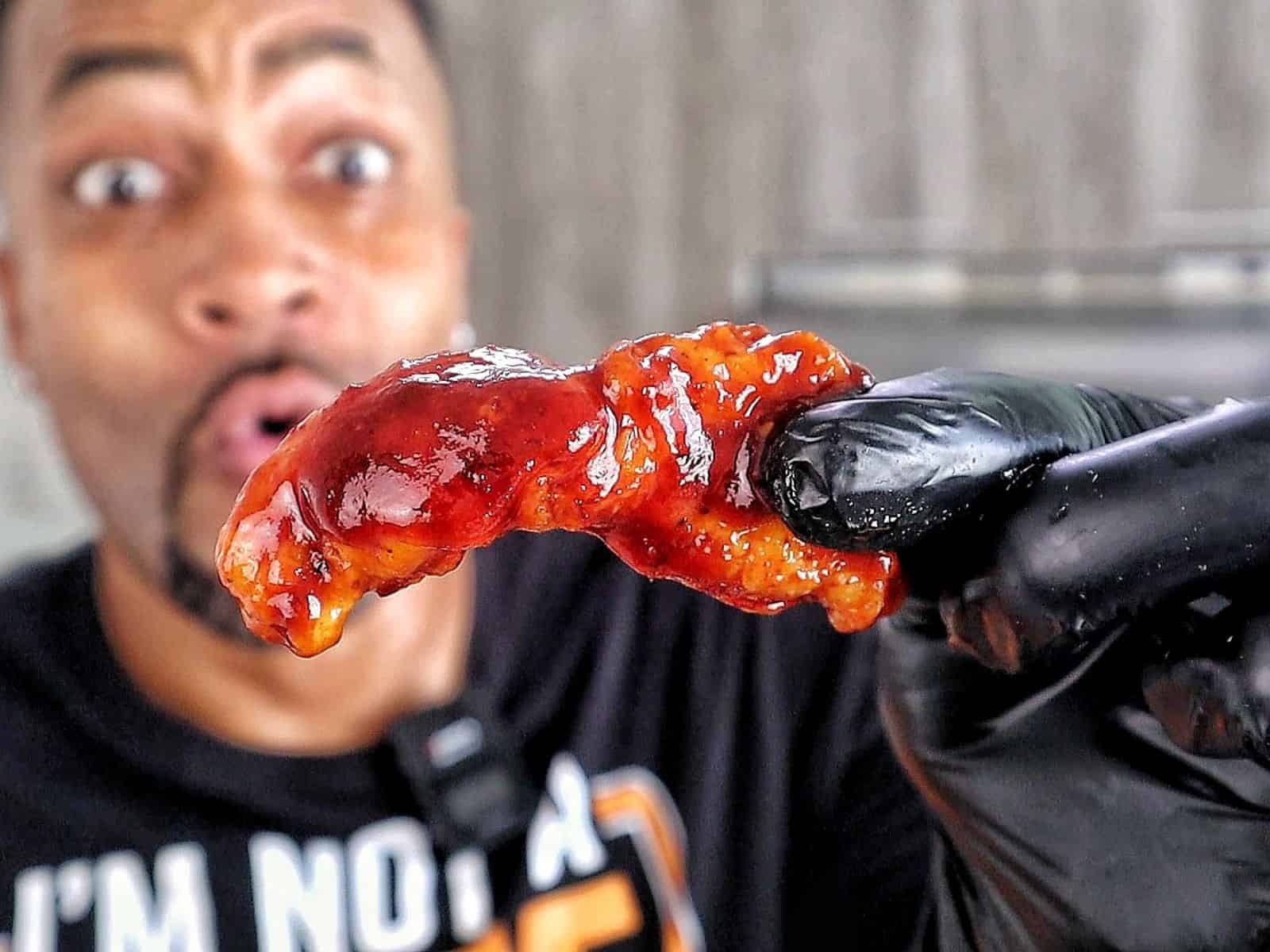 Crispy fried chicken tenders coated in a honey chipotle.