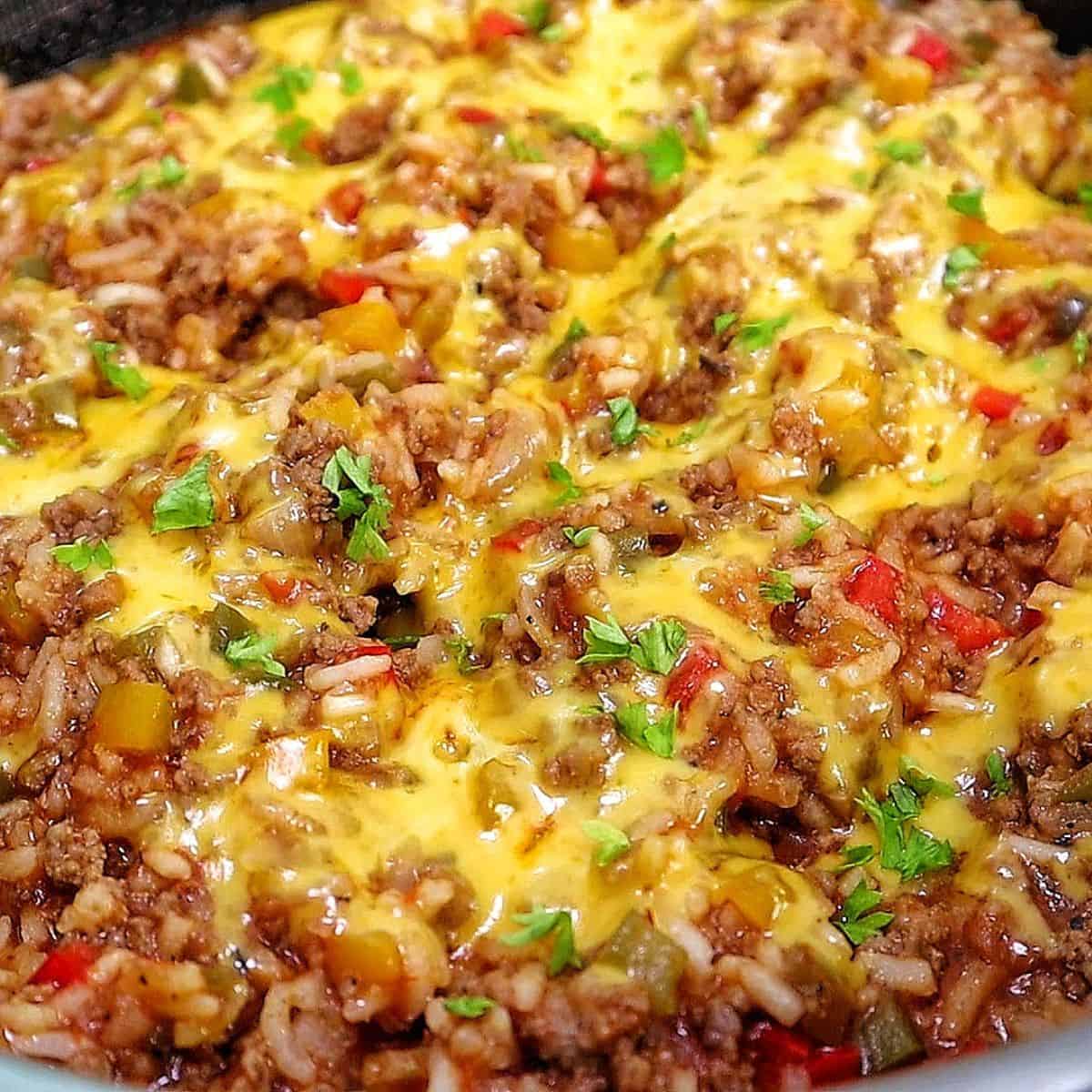 Cheesy Unstuffed Bell Pepper Skillet
